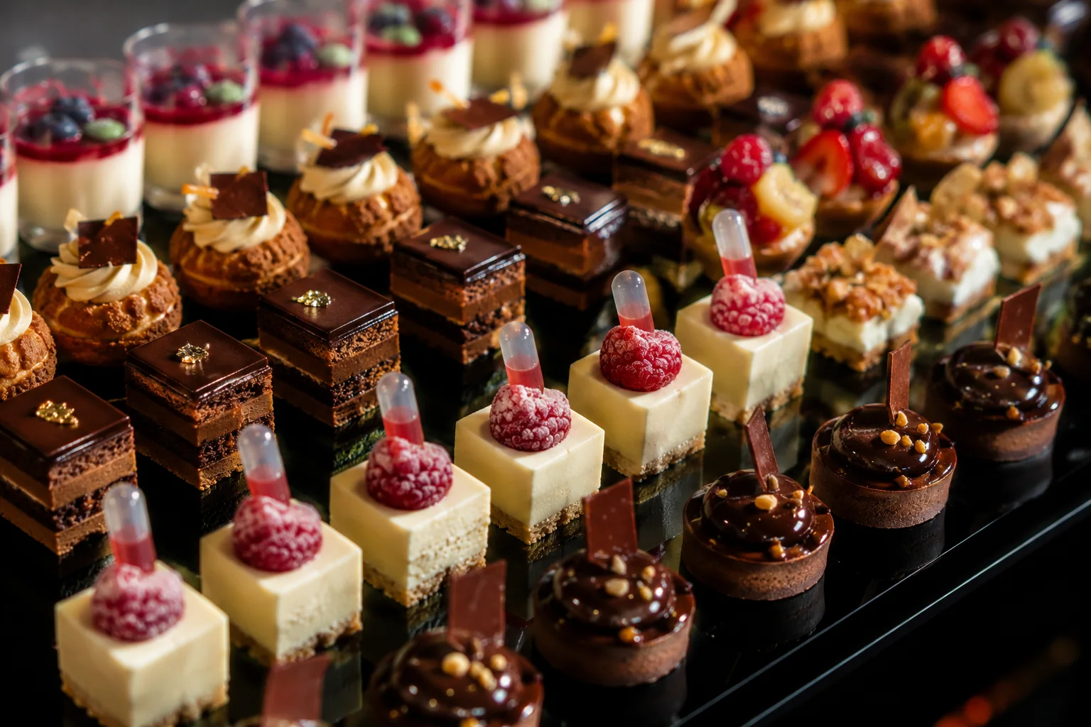 Pâtisseries et desserts du buffet
