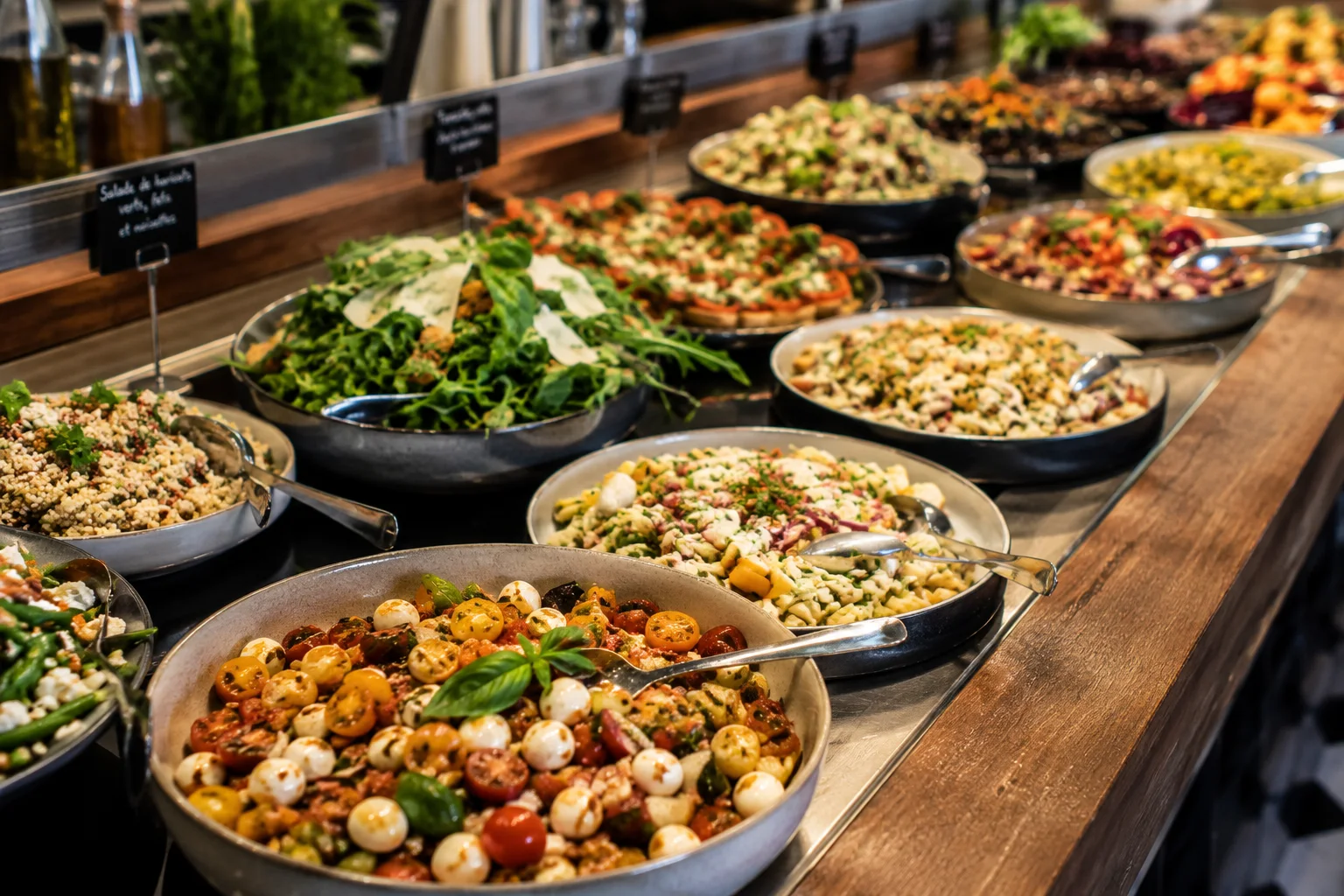 Buffet d'entrées — salades et crudités variées